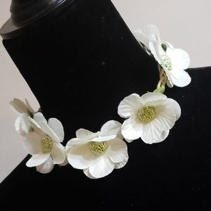 White floral headband